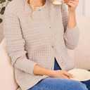 Dokotoo Ladies Knit Cardigan Sweater Long Sleeve Trendy Christmas Fashion Coats Open Front Button Down Shackets Christmas Tops for Women 2026,Smoke Gray, Size: Small