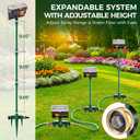 Metal Lawn Sprinkler for Yard with Spike Base, 4 Way Adjustable Mini Turbo Oscillating Sprinkler Head Includes 3 Pack 9.85 Inch Stackable Extension Risers 1/2 Inch Male to Female