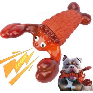 Squeaky Dog Toys for Aggressive Chewers for Large Dogs, Interactive Chew Toys to Keep Them Busy, Indestructible Toys, Tough Toys for Medium Large Dogs (Red)