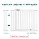 BABELIO Metal Baby Gate Extender, 5.5inch (14cm) White Baby Gates Extension Extra Wide Accessories for Stairs & Doorways, NO Need Tools NO Drilling,30" Tall