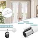 White Magnetic Curtain Rod for Door:Magnet Curtain Rods for Classroom Whiteboard,Small Adjustable Magnetic Towel Bar,Tool-Free French Magnet Rod with Leather Protective Cover No Drilling,16-28"
