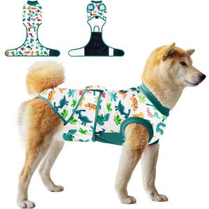 Dog Surgery Recovery Suit,Female Male Dog Onesie for Spay Neuter,Substitute E-Collar & Cone,Anti-Licking Breathable Onesie for Small Medium Large Dogs,Dinosaur XS