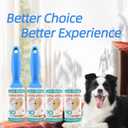 4 x Extra Sticky Pet Hair Remover Lint Roller, 4 Refills (360 Sheets) + 2 Handles, Easy Tear No Residue for Clothes, Couch, Furniture and Car Seats