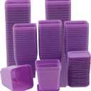 HOIGON 100 Pack 3 Inch Purple Square Nursery Pot, Durable Thickened Plastic Nursery Pots with Drain Holes, Small Square Planting Containers for Flower Tomatoes Basil
