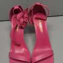 DREAM PAIRS Women's High Heels Flower Ankle Strap Stilettos Round Open Toe Dressy Sexy Sandals (9.5, Hot Pink-pu)