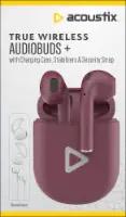 Acoustix AudioBuds+ True Wireless Bluetooth Earbuds with Charge Case - Burgundy