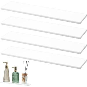 Leinuosen 4 Pcs White Medicine Shelves 13 Inch Acrylic Medicine Cabinet Replacement Shelves Suitable for Bathroom Living Room Kitchen Wall Mounted and Hanging Cabinet
