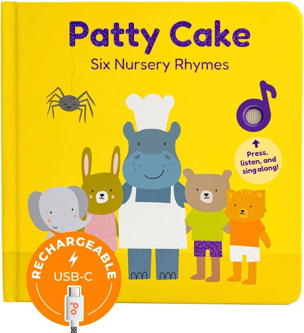 Calis Books Patty Cake Nursery Rhymes  Interactive Sound Book for Toddlers 13, Musical Book for 1 Year Olds, Perfect First Birthday Gift, 6 Favorite Songs