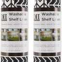 DII Fridge & Shelf Liner Collection Non-Adhesive, Cut to fit, Machine Washable, 12x20, Black Herringbone, 2 Piece