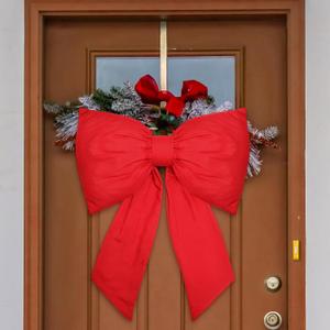 Gejoy Large Christmas Bow Decorations 24 x 16 Inch Door Hanging Giant Red Bows Wall Decor for Xmas Tree Topper Backdrop Baby Shower Wedding Room Decorations