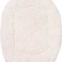 Home Weavers Luxury Collection 18" x 18" Toilet Lid Cover 100% Cotton, Ivory, Tufted, Soft & Absorbent, Non-Slip, Machine Washable Bathroom Lid Cover Mat