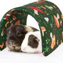 Bienbee Guinea Pig Tunnel and Hideout - Washable Rabbit Style Bunny House - Small Animal Forest-Themed Mushrooms