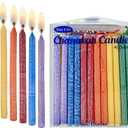 Rite Lite Natural Chanukah Candles, Pack of 45 Candles, Hanukkah Candles Bulk, Two Tone Hanukkah Candles for Menorah (Multi-Color - Rainbow)