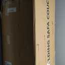 Queen Size Folding Sofa Bed - 4 in 1 Futon Chair with Two Pillows - High Density Memory Foam Futon Couch - Convertible Foldable Mattress with Washable Modern Linen Cover for Loft (Light Grey)