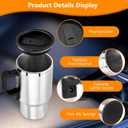 12v Car Heated Mug, 450ml Stainless Steel Travel Heated Mug, Portable Vacuum Insulation Car Mug, Universal for 12v Power Supply Car