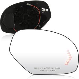 Passenger Right Side Power Heated Mirror Glass Fit For 2007-2014 Chevy Avalanche Silverado Suburban Tahoe/For Cadillac Escalade/For GMC Sierra Yukon, Turn Arrow Signal
