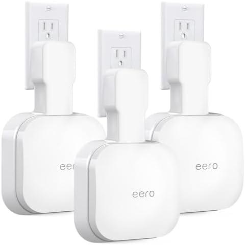 Wall Mount Holder for eero Pro 6e/Pro 6, No Messy Wires, Space Saving, Outlet Wall Bracket Only Compatible with eero Pro 6e/Pro 6 Mesh Wi-Fi System Router (3 Pack)