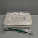 OrganiHaus Small Fabric Storage Baskets for Shelves 3 Pack, 12x8in Closet Storage Bins for Shelves, Cloth Baskets for Organizing, Linen Closet Organizers, Fabric Basket, White Basket