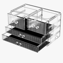 Bathroom Makeup Organizers, Clear Makeup Organizer With Acrylic Drawers Makeup Organizer For Vanity Or Dresser With Clear Storage Drawers Organizer for Vanity(A)