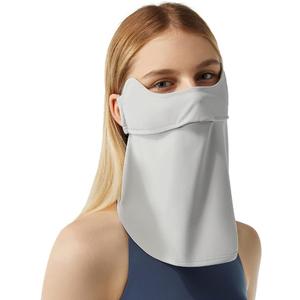Neck Gaiter Face Scarf Cover Sun Protection Balaclava Cloth Bandanas with Ear Loops 19SSF018 (Light Grey)