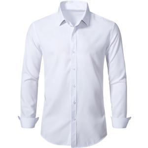 BEILU Stretch Mens Slim Fit Dress Shirts Formal Long Sleeve Button Down Shirts