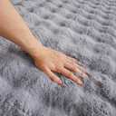 Chovy 2'X3' Faux Fur Fluffy Shaggy Rectangular Area Rug for Bedroom, Living Room, Kids Room, Unisex, Ages 3+ (Grey)