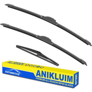 ANIKLUIM 24"+14" Wiper Blades with 12" Rear Wiper Blade Set Replacement for 2012-2019 Fiat 500 Windshield Wipers Original Factory Quality (Pack of 3)