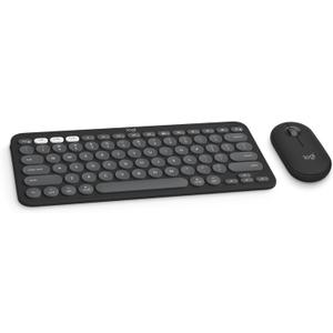 Logitech Pebble 2 Combo for Mac, Wireless Keyboard and Mouse, Slim, Quiet and Portable, Customizable, Bluetooth Mouse and Keyboard, Easy-Switch, for macOS, iPadOS - Tonal Graphite