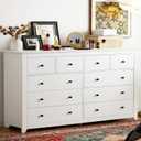 EnHomee 10 Drawer Dresser for Bedroom, Wide Chest of Drawers, Large Wooden Storage Dresser for Bedroom, Closet, HallwayWhite