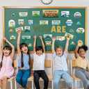 33 Pcs Affirmation Station Bulletin Board Set Adventure Camping Motivational Poster Inspirational Decoration Positive Accents Cutouts for School Office Bulletin Board Supplies