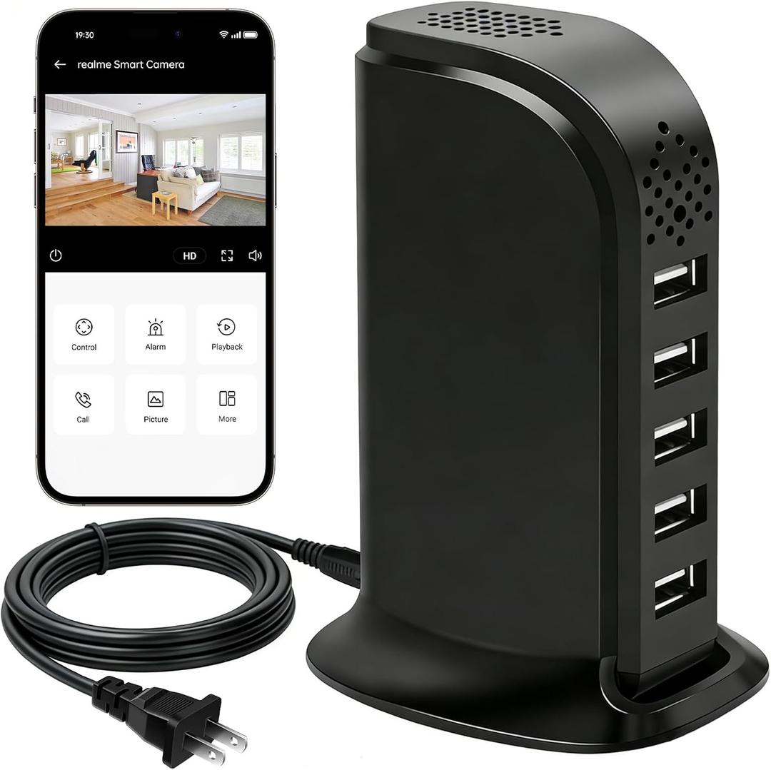 5 USB Charger Camera 1080P, WiFi Hidden Camera with APP Control, Spy Cam with Motion Detection, Indoor Security Camera for Home/Offices and Hotels