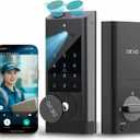 DEVO G1 Video Smart Lock with Camera & Doorbell, 6-in-1 Keyless Entry Door Lock for Front Door with Fingerprint, Auto Locks, App Remote, Wi-Fi Smart Deadbolt Black