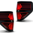 LX-LIGHT Pair Taillights Assembly Rear Light Housing Compatible with Ford F150 2009-2014, Red Smoked
