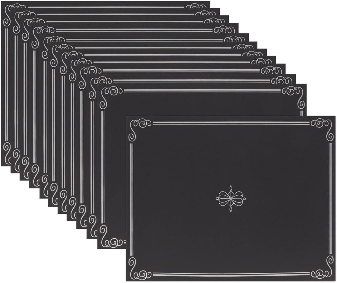 Best Paper Greetings Black Certificate Holders - 11.2 x 8.8 in, 12-Pack, Silver Foil - Certification Folders for Diplomas & Awards - Award Sleeves & Diploma Holders for Employee Appreciation