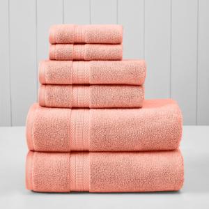 Modern Threads 6-Piece Rayon from Bamboo & Cotton Blend Towel Set - Ultra Soft & Absorbent, Peach Modern Threads 6-Piece Rayon from Bamboo & Cotton Blend Towel Set - Ultra Soft & Absorbent, Peach