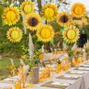 SUNBEAUTY Sunflower Party Decorations 3D Large Sunflower Birthday Honeycomb Hanging Paper Decorations Yellow Sun Flower Ceiling Wall Tissue Flowers Summer Baby Shower Classroom Bulletin Board