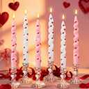 12 Pcs Valentine Spiral Twisted Candles 10 Inch Heart Twisted Taper Candle Pink and White Unscented Swirl Candlesticks for Wedding Anniversary Holiday Dinner Table Home Kitchen Party Decor