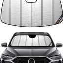 Pigenius Windshield Sunshade for Acura MDX 2022-2026, Metallic Silver Finish