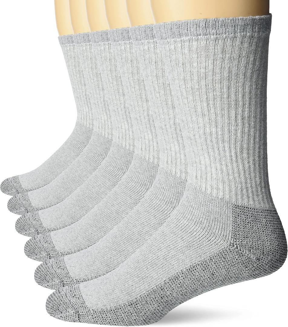 Fruit of the Loom Men's Full Cushion Heavy Duty Work Crew Socks (6 Pair Pack)