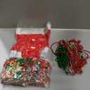 Shappy 60 Pcs Christmas Glitter Glasses Frame Santa Hat Green Silver Red Beaded Necklaces Christmas Photo Props Set Cute Christmas Party Costume Accessories for Xmas Party Holiday Gift