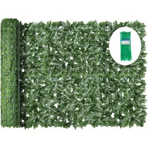 KASZOO Artificial Ivy Privacy Fence Screen, 120x40in Artificial Faux Privacy Fence Artificial Hedge Fence Panel Balcony Privacy Screen Decoration for Patio, Balcony, Wall, Backyard Indoor Outdoor