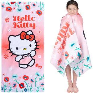 Franco Kids Super Soft Cotton Beach Towel, 58 in x 28 in, Hello Kitty