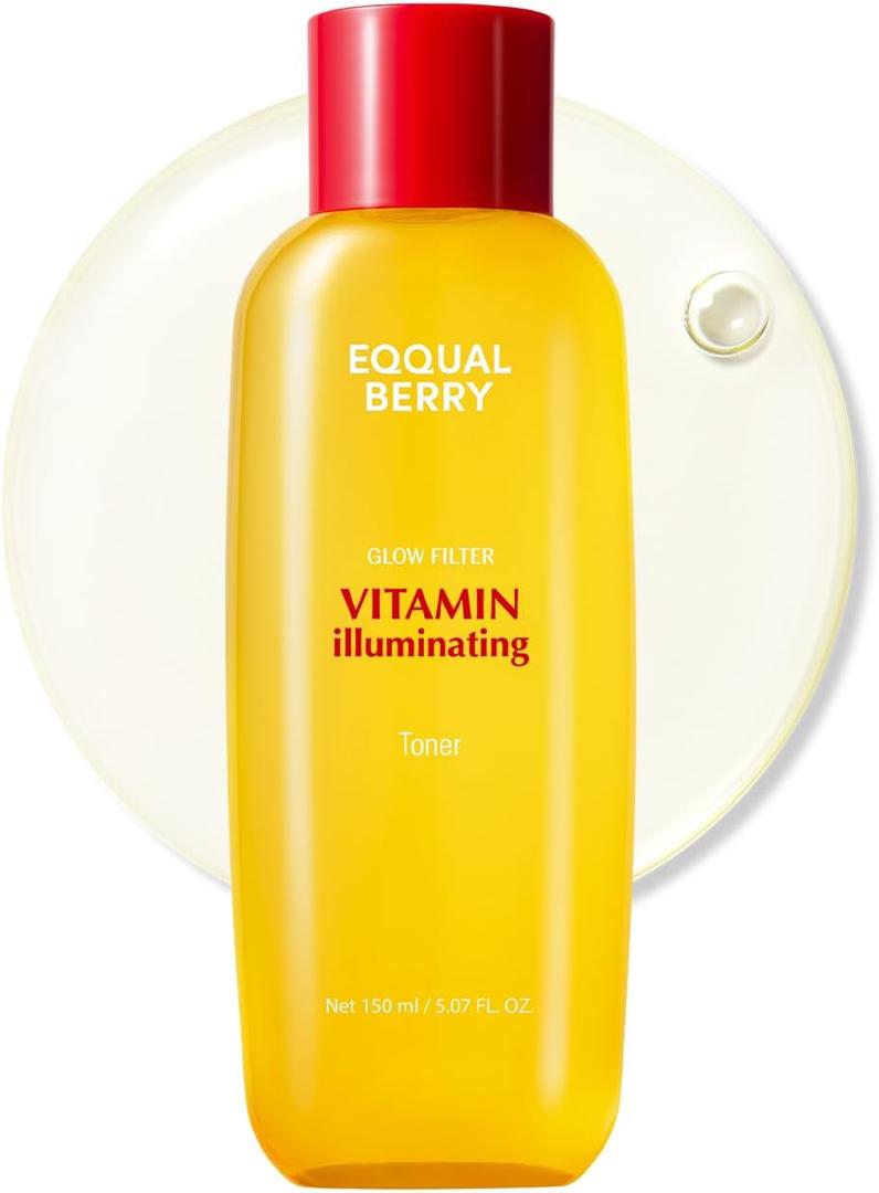 EQQUALBERRY Vitamin Illuminating Toner - Brightening Vitamin C & Niacinamide 3% | Gentle Daily Exfoliating | Skin-Prep Hydration for Glowy Skin(5.07 fl.oz / 150ml)
