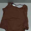REORIA Women's Sexy Scoop Neck Backless Bodysuits Open T-Back Cami Sleeveless Bodysuit Tank Top Trendy (Medium, Coffee)