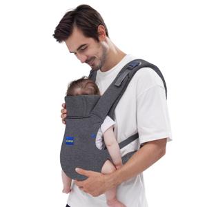 Baby Carrier Newborn to Toddler,Newborn Carrier with Head Support, Cozy Baby Holder Carrier for Dad Mens (All-Gray)