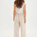 SeeLuNa Linen Pants for Women Cotton Baggy Boho Casual Palazzo Pants Wide Leg Long Lounge Trousers with Pockets (Beige, S)