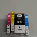 Amazink 4 Pack Ink Cartridge Compatible with HP 923XL 923. Includes Black, Cyan, Magenta and Yellow Cartridges. 923e Works with Printers OfficeJet 8120, 8130, OfficeJet Pro 8135e, 8138e, 8122e.