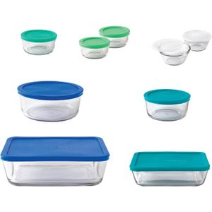 Anchor Hocking Glass Food Storage Containers with SnugFit Lids (20-piece, mixed sizes, glass tempered tough for oven, microwave, fridge, and freezer)