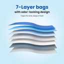 Neakasa XXL Refill Bags for PooGuard Cat Litter Bin, 7-Layer EVOH Odor Control with Good Sealing Function, 48pcs for Up to 12-Month Supply