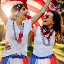 Hicarer 6 Pcs 4th of July Tutu Set Women Red White and Blue Accessories 250th Tutu Patriotic Costume Independence Day Favors